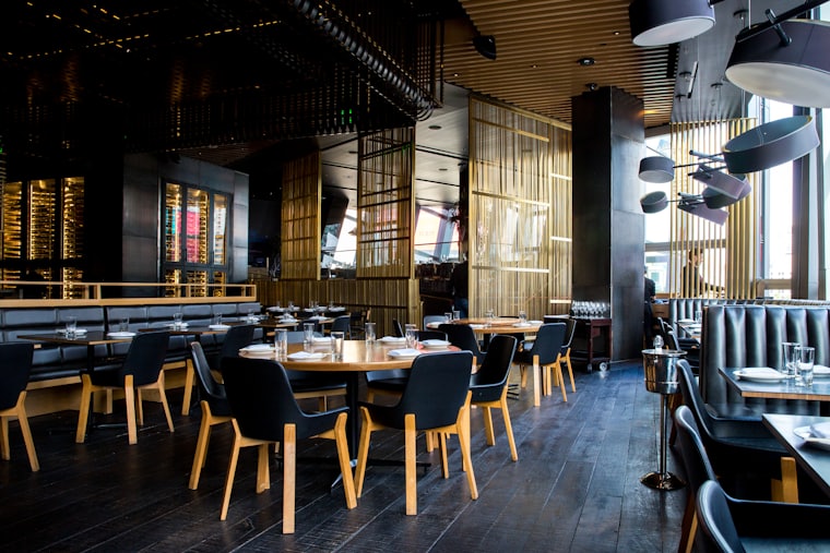 Dining room and grill tables at 888 Korean BBQ